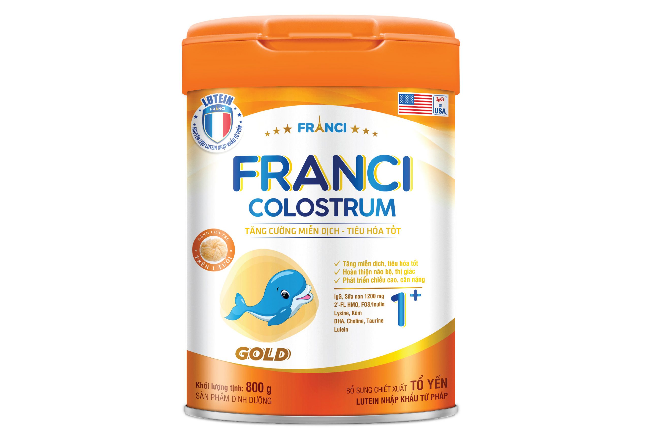 Hình ảnh Combo 3 lon Sữa công thức FRANCI COLOSTRUM GOLD 1+ lon 800g – Tăng cường miễn dịch – đề kháng khỏe mạnh