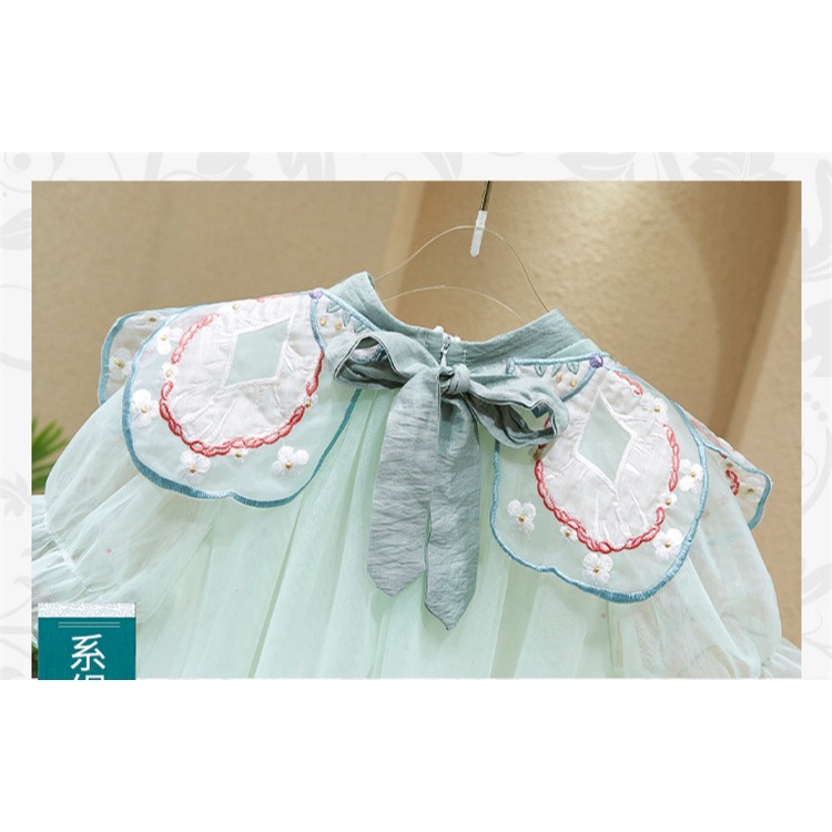 Đầm công chúa sườn xám cổ trang thêu hoa cho bé gái diện tết trung thu đẹp size 15-40kg hàng Quảng Châu