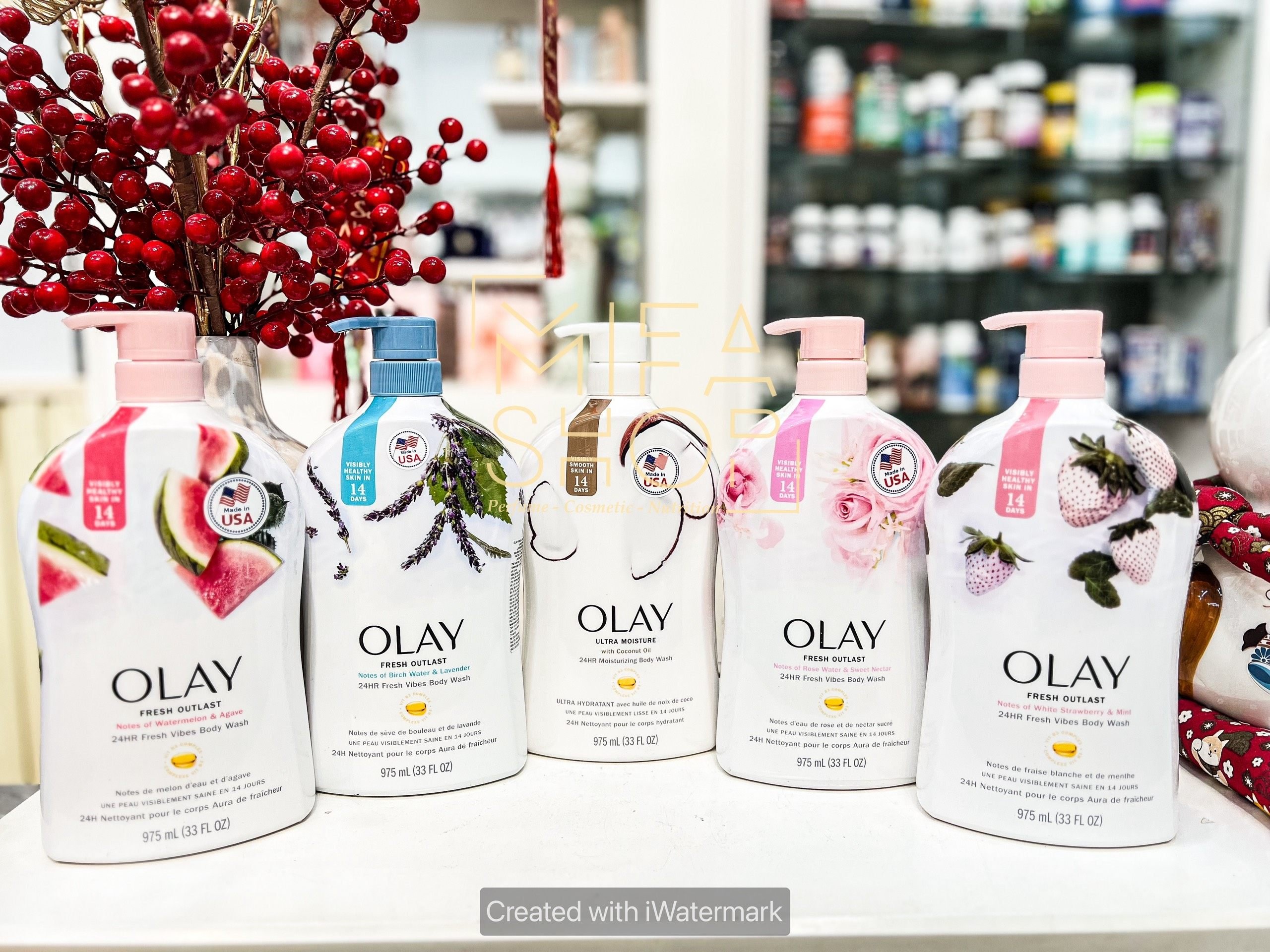 Sữa tắm sáng da  olay 975ml- hương dưa hấu