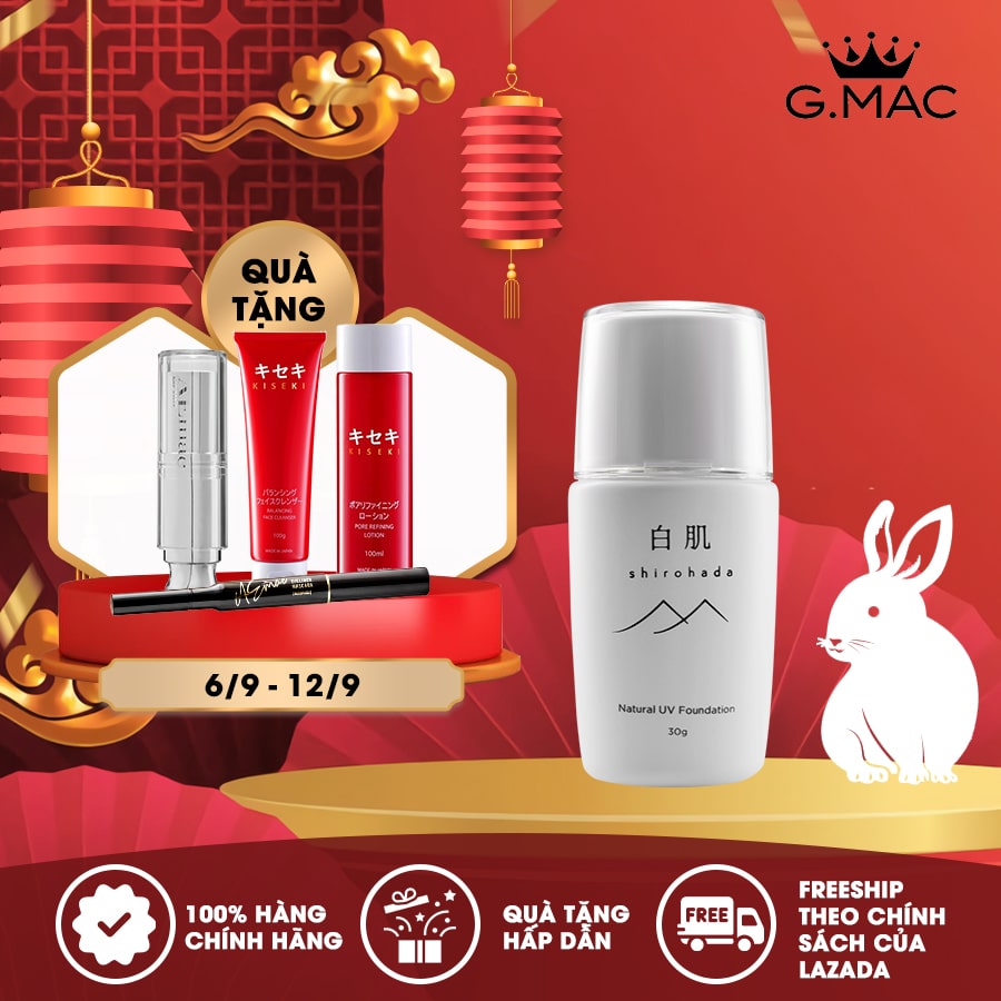 Kem Chống Nắng Shirohada Natural Uv Foundation (30ml)