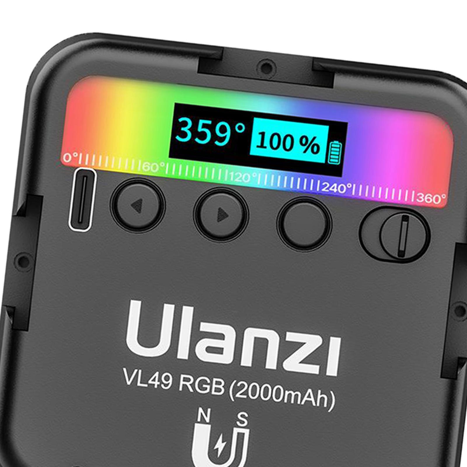 Portable VL49 RGB Video Light Camera Light Full Color 3 Cold Shoes