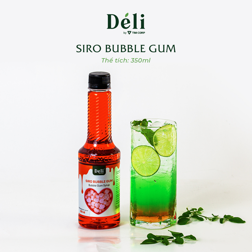 Siro bubble gum Déli - 350ml - đậm đặc, chuyên dùng pha chế trà trái cây, soda
