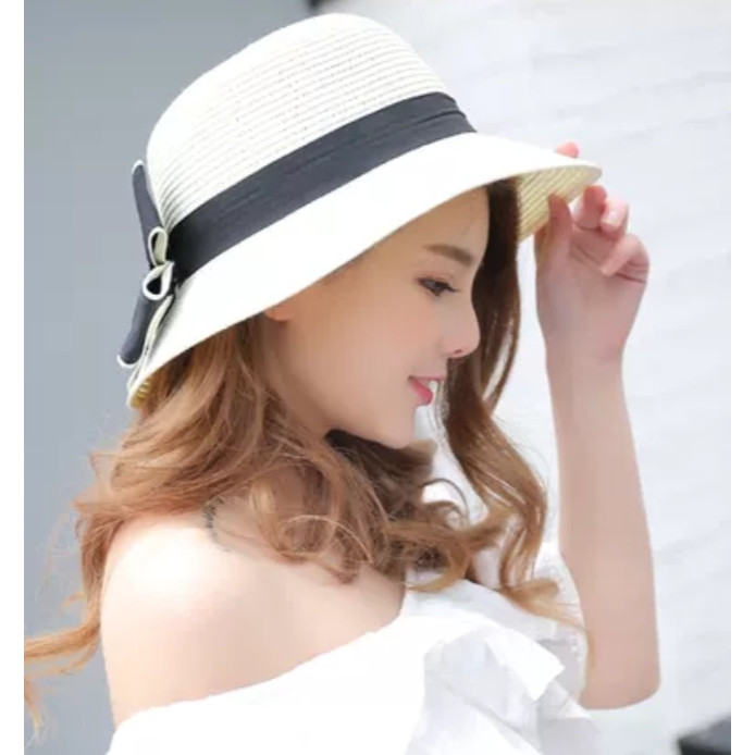 Mũ đi biển rộng vành. Nón đi biển rộng vành. Mũ rộng vành đi biển, Nón rộng vành đi biển chống tia UV thời trang Hàn Quốc dona21033012