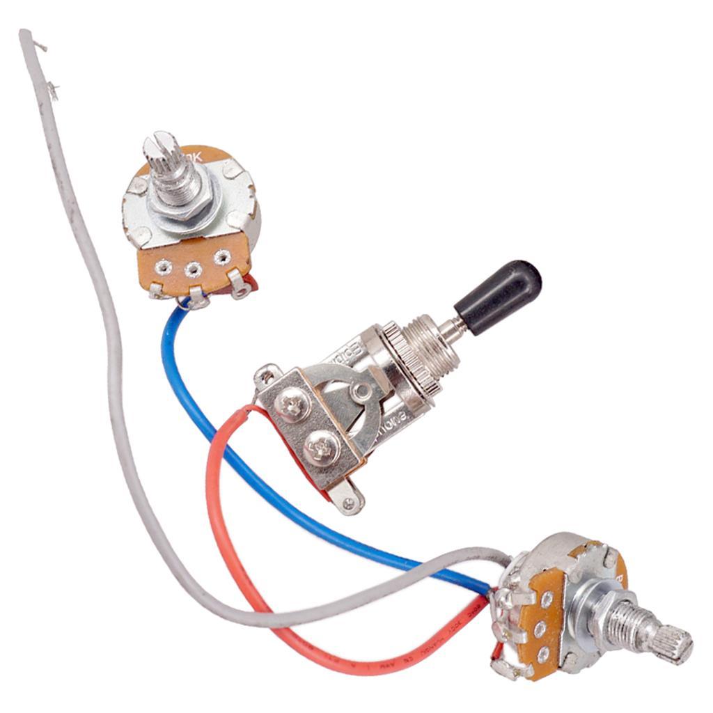 Electric Guitar Wiring Harness Prewired  3 Way Toggle Switch 500K Pots