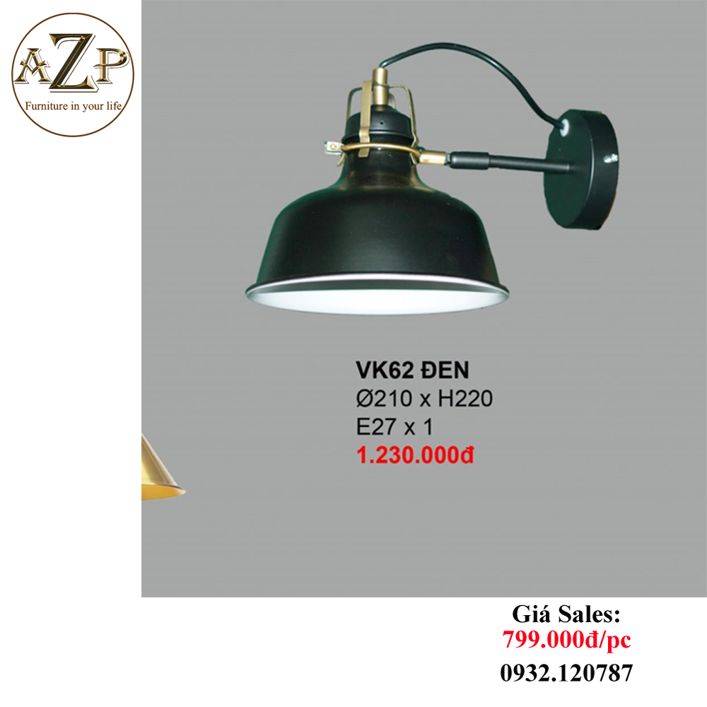 AZP - ĐÈN ỐP VÁCH / ĐÈN TRANG TRÍ / ĐÈN TREO TƯỜNG PHÒNG KHÁCH, PHÒNG NGỦ, NHÀ HÀNG, KHÁCH SẠN AZP-VK62 phong cách đương đại, hàng nhập khẩu AZP