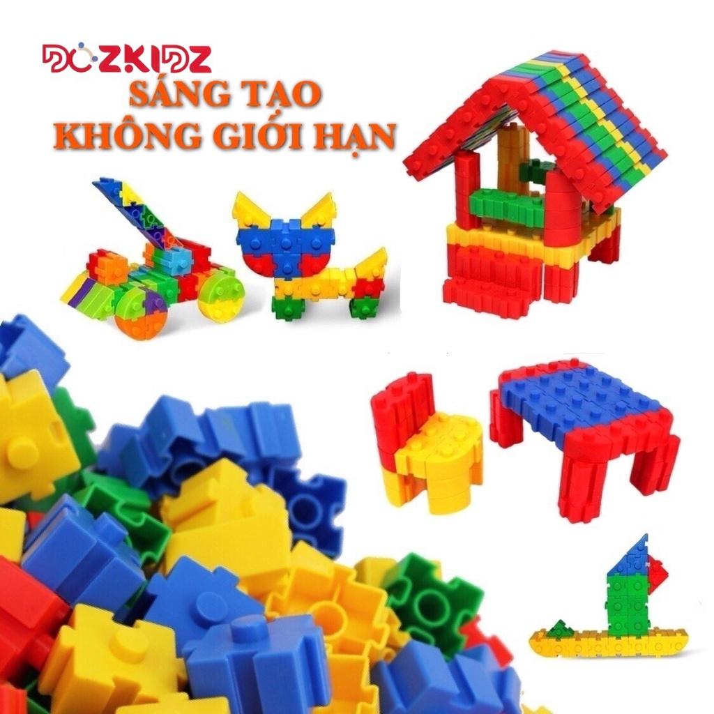 Đồ Chơi Trẻ Em Túi 70 CHI TIẾT Xếp Hình Nhựa Nguyên Sinh An Toàn Nhiều Màu Sắc - Dozkidz