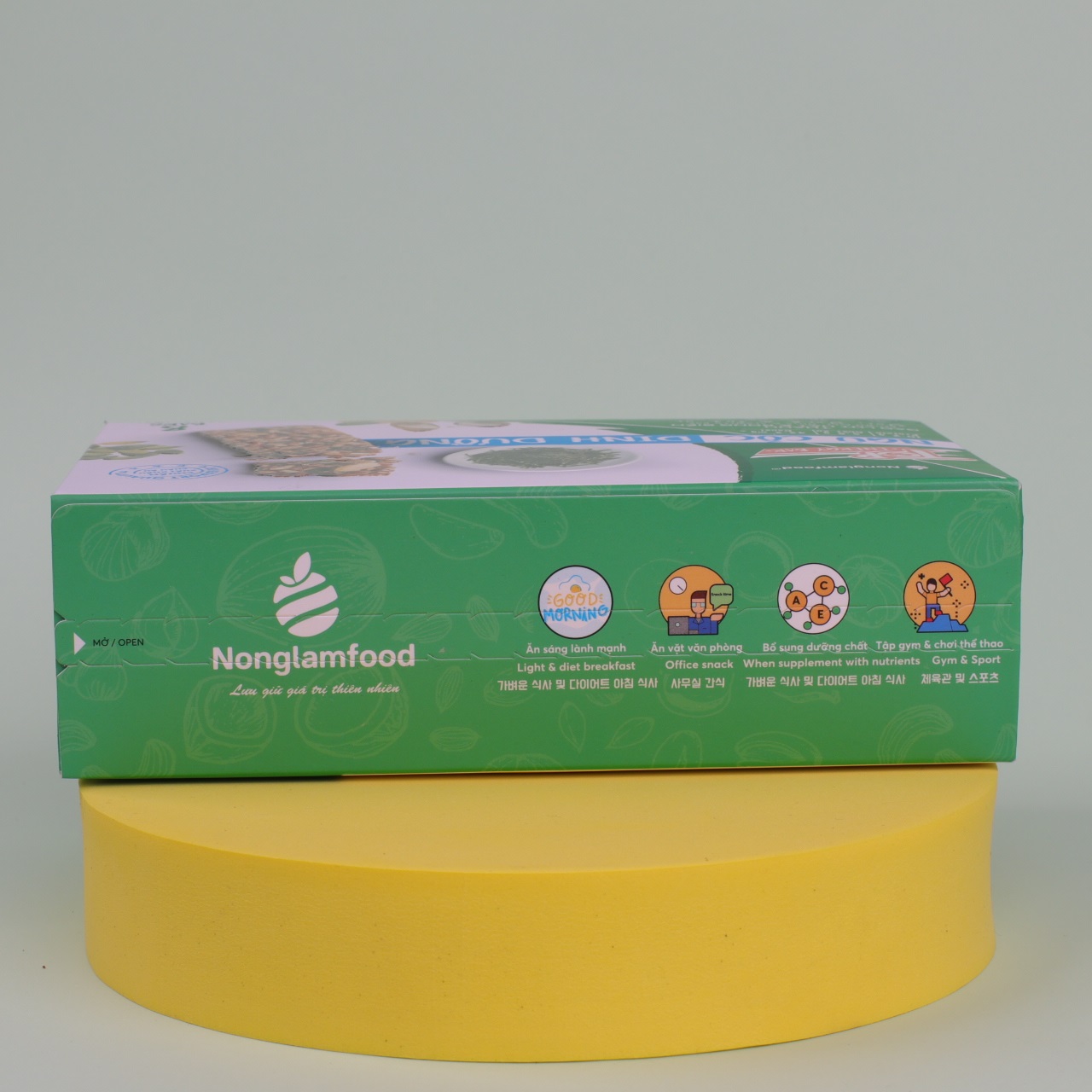 Thanh gạo lứt Hạt & Rong Biển Nonglamfood hộp 8 thanh 136g | Chay mặn đều dùng được | Hỗ trợ ăn kiêng giảm cân | Bữa ăn dinh dưỡng thay thế lành mạnh