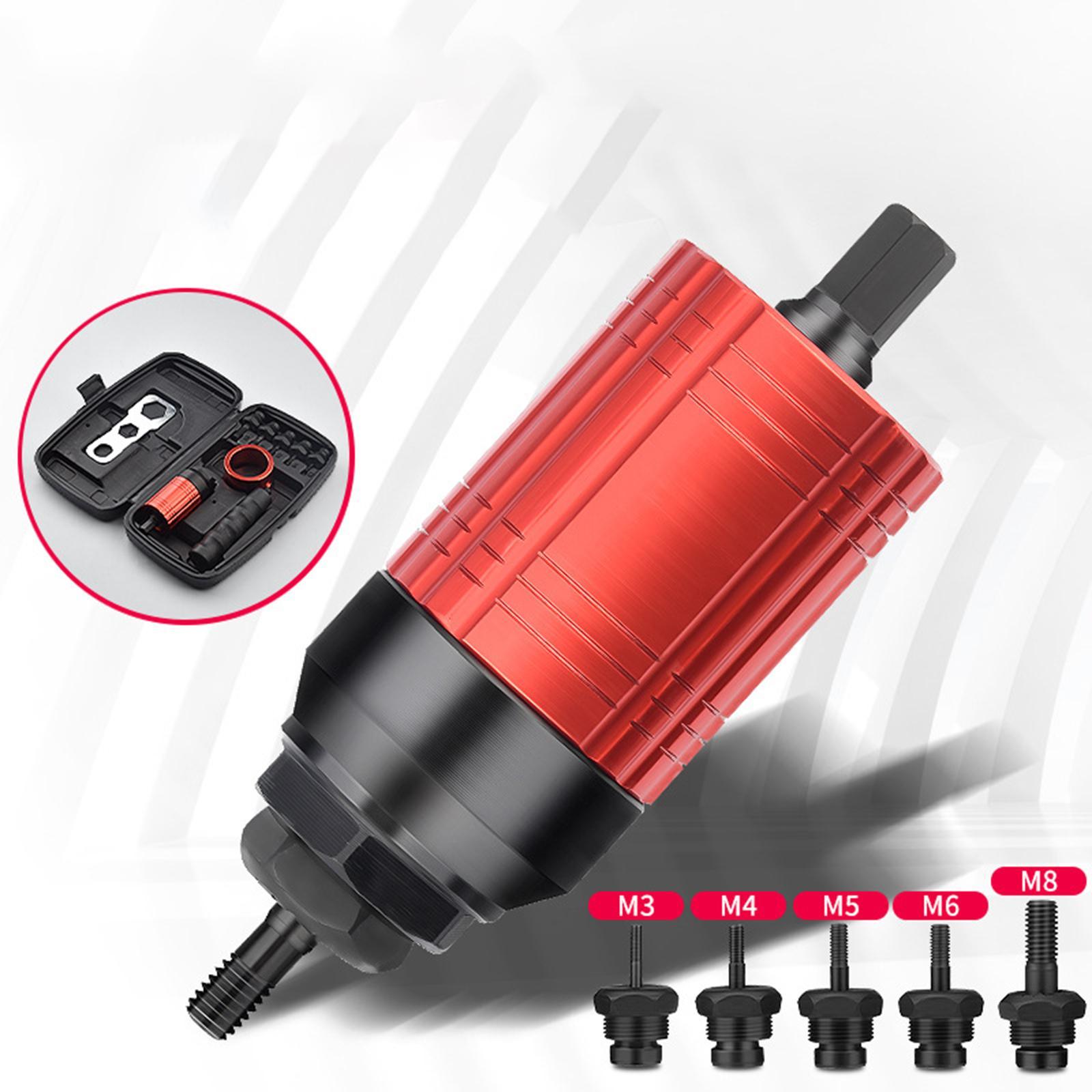 Cordless Drill Electric Rivet Nut Gun Adapter Power Tools M3 M4 M5 M6 M8 Non-Slip Handle Compact Professional for Home Carpenter Outdoor
