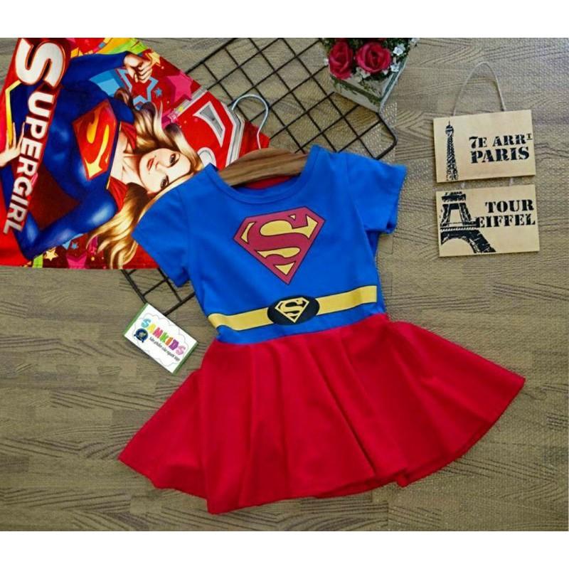 Váy đầm Siêu nhân Supergirl _ Samkids