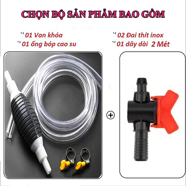 Dụng Cụ Bơm Hút Chất Lỏng Bóp Tay V3, Kèm Khóa Điều Chỉnh Lượng Nước