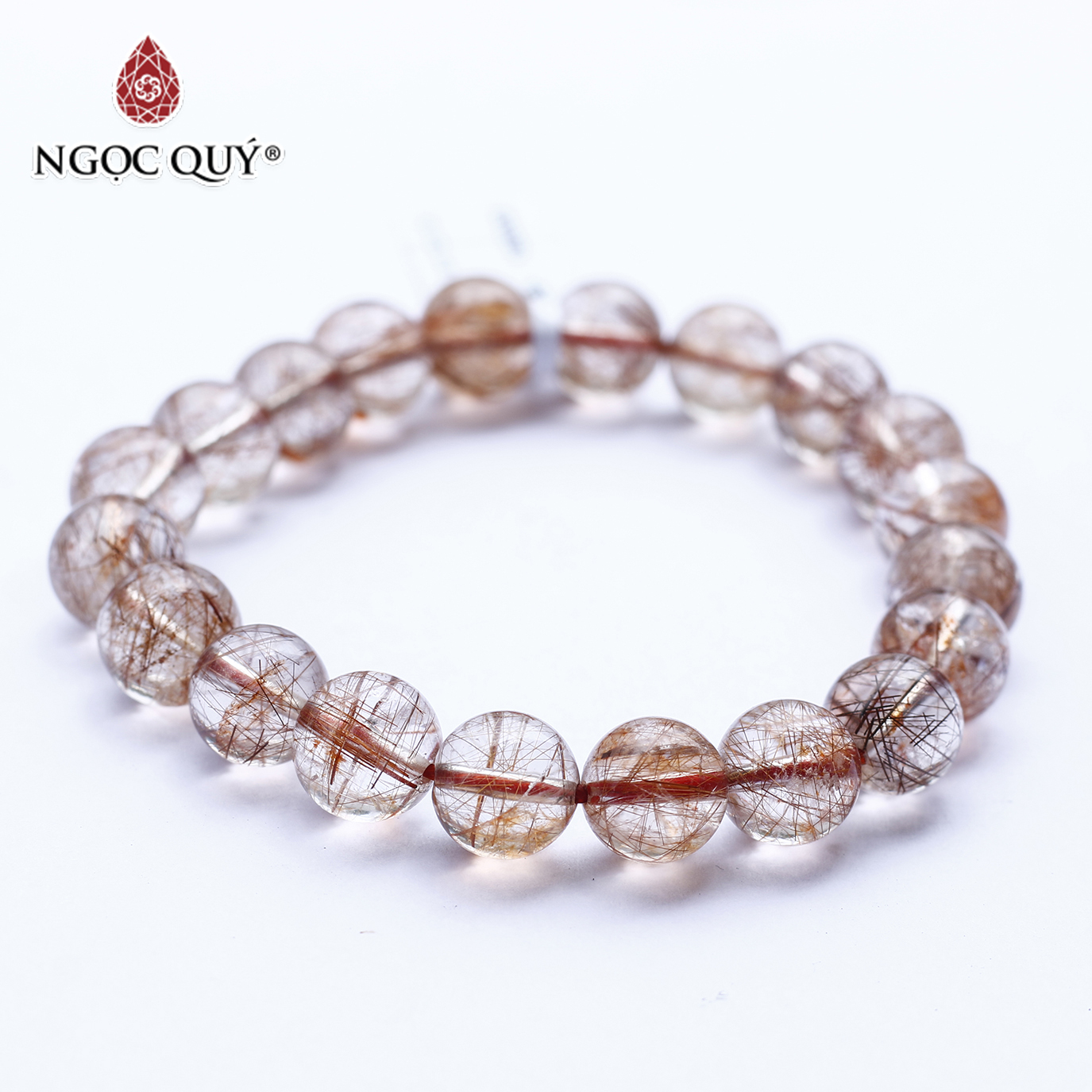 Vòng tay đá thạch anh tóc cam mệnh hoả, thổ - Ngọc Quý Gemstones