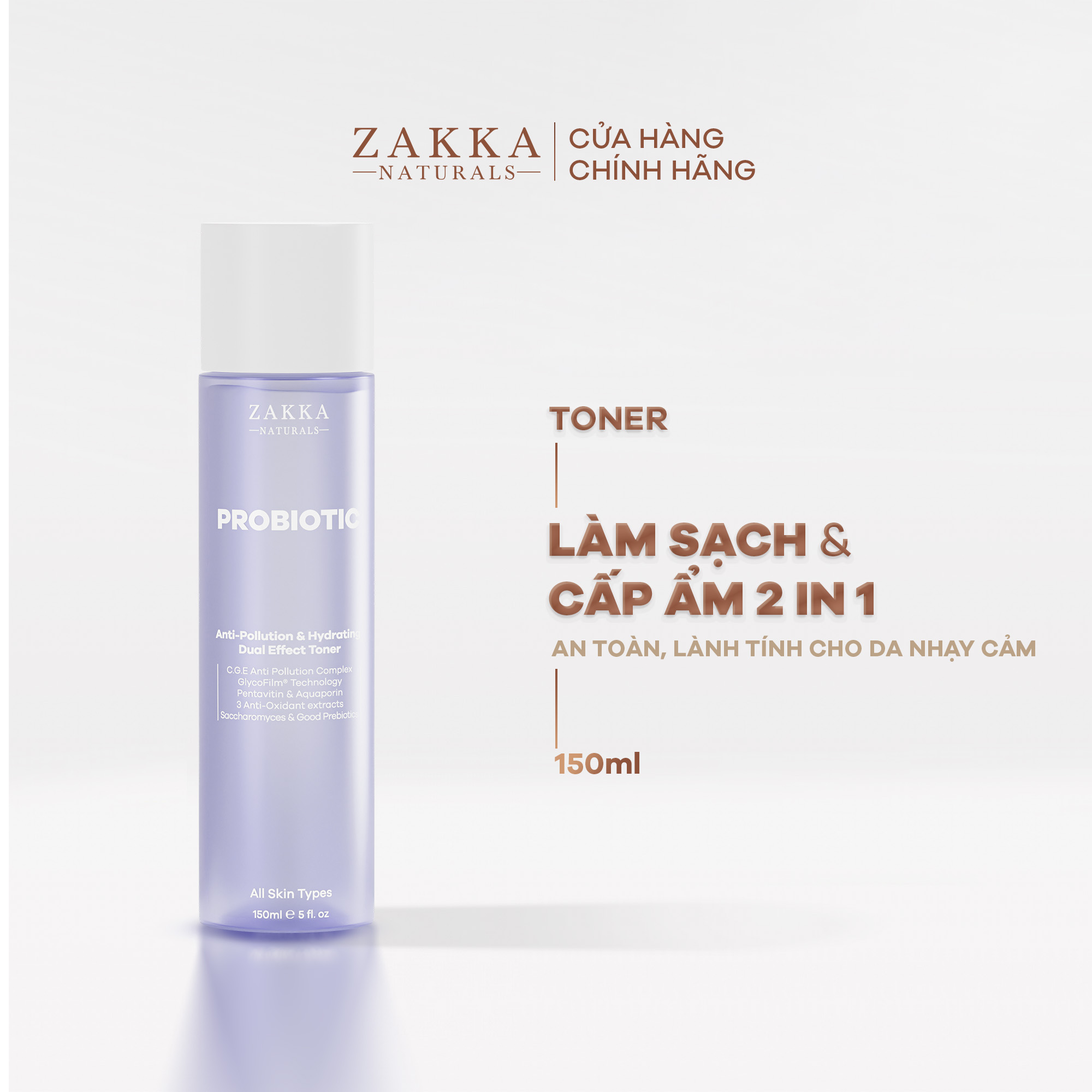 Hình ảnh Toner Probiotic Dual Effect 2 trong 1 Làm Sạch Bụi Mịn & Cấp Ẩm 150ml