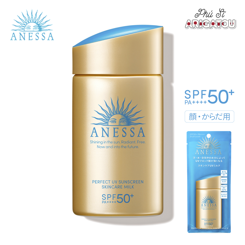 Sữa chống nắng dưỡng da Anessa Perfect UV Sunscreen Skincare Milk SPF50+ PA+++ 60mL (Da thiên dầu)