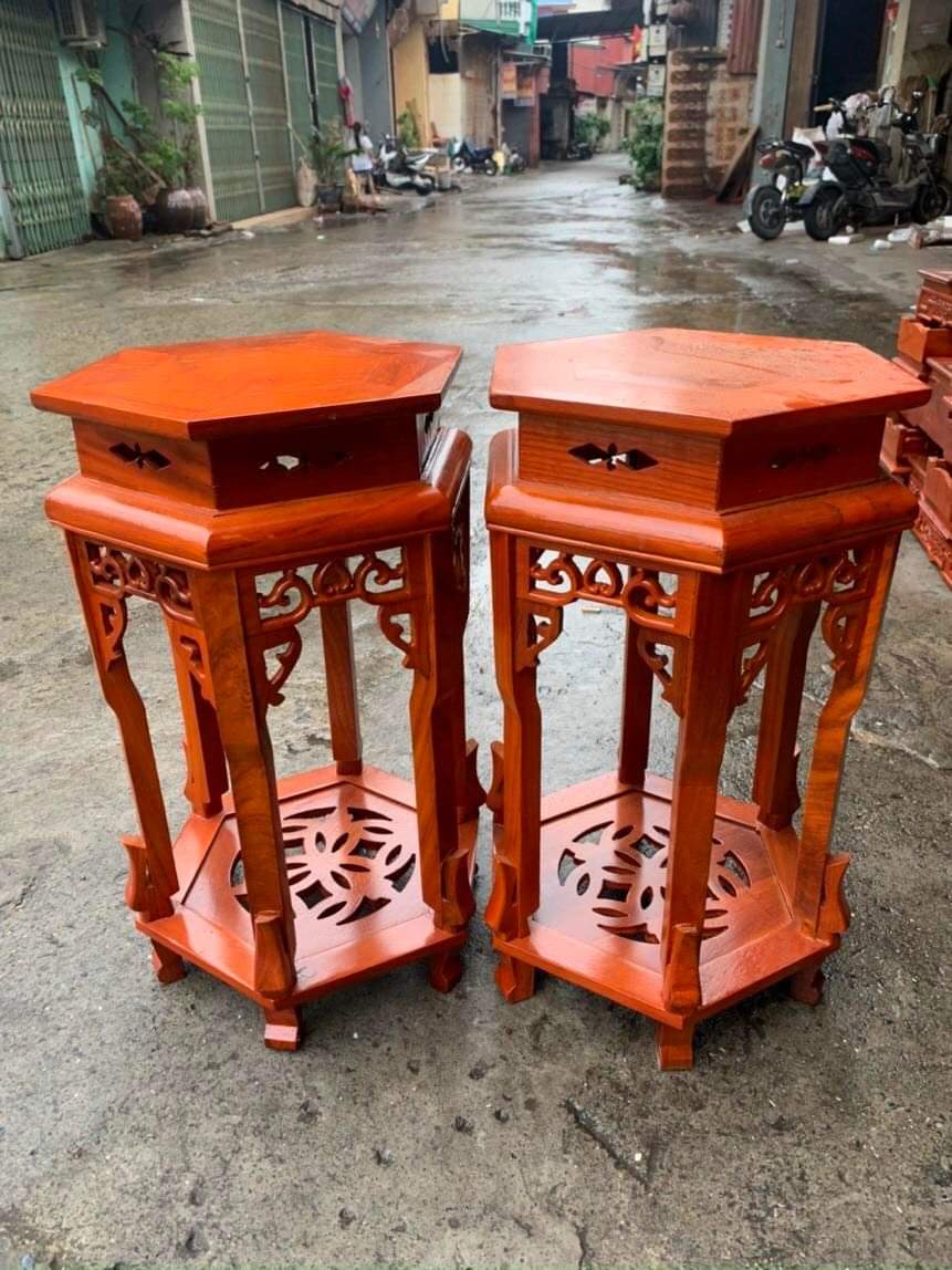 Đôn lục lăng gỗ hương ta cao 70cm mặt 32cm