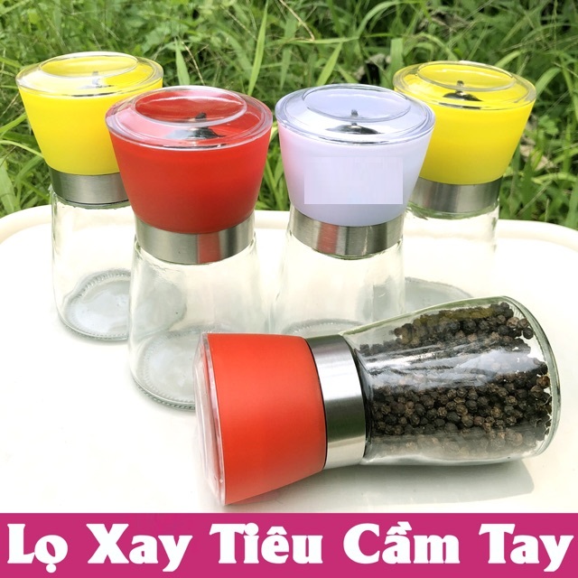 [HOT]Lọ Xay Tiêu Cầm Tay Thuỷ Tinh Nhỏ Gọn Tiện Dụng