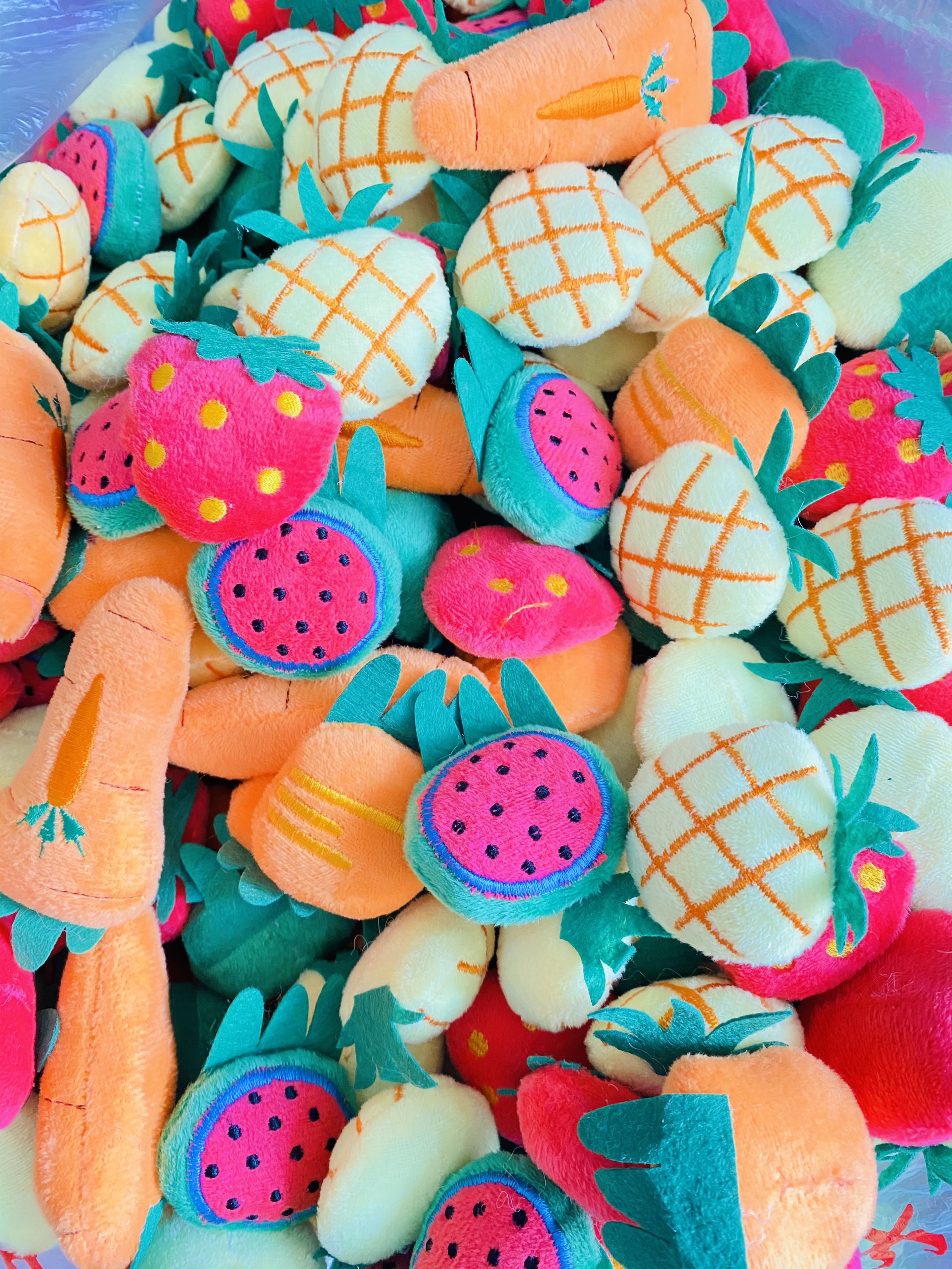 Combo 50 Gấu bông hình trái cây cho máy gắp thú, hand made kẹp tóc, móc khoá ngẫu nhiên nhiều mẫu