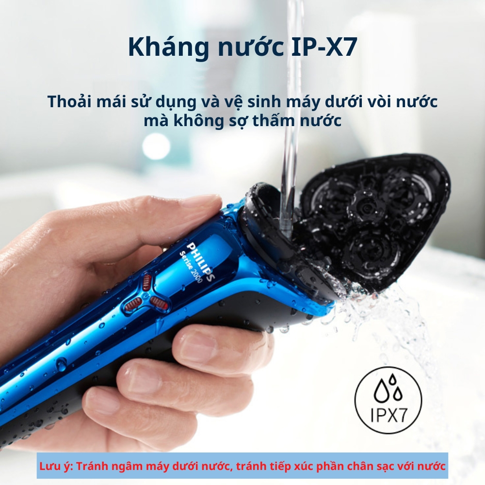 Máy cạo râu điện Philips S2302 S2303 - Bản nâng cấp của S1301 S1203, cạo khô &amp; ướt, Pin sạc nhanh - Hàng nhập khẩu