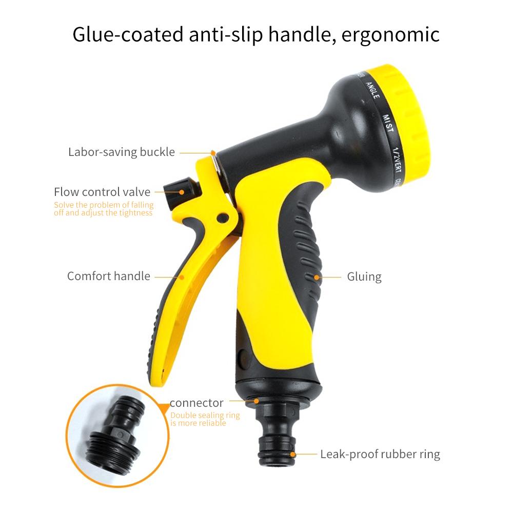 Garden Hose Nozzle Multi-functional Adjustable Nozzle High Pressure Hose Water Sprinkler Nozzle 10 Spray Modes