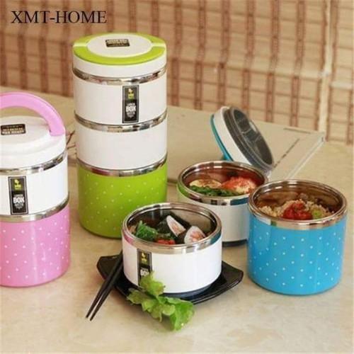 Hộp Cơm 3 Tầng Chấm Bi Inox By9043 - Vận Chuyển Miễn Phí Toàn Quốc