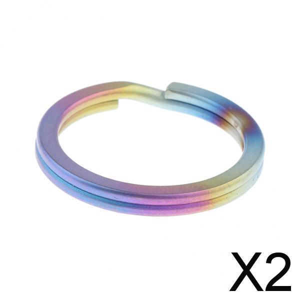 2xTitanium Key Ring Pocket Tool Mini Split Keychain Circle Clip Colorful 25mm