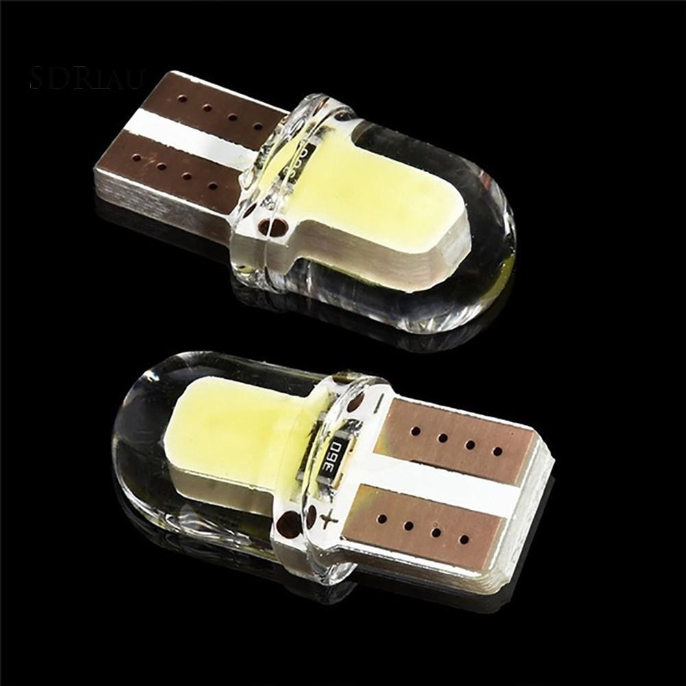 Bộ 10 đèn LED T10 W5W COB ánh sáng trắng chất liệu silicon gắn biển số cho ô tô