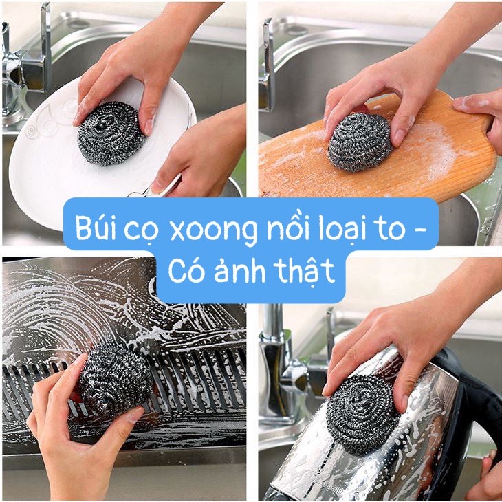 Búi Cọ Xoong Nồi, Chậu Rửa Không Rỉ Loại To