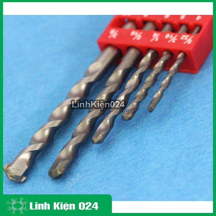 Bộ 5 Mũi Khoan Bê Tông 4,5,6,8,10mm Trục Tròn Siêu Cứng