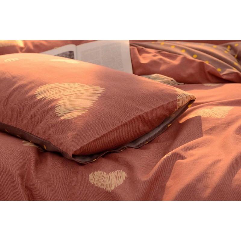 SÉT CHĂN GA GỐI POLY COTTON TIM HỒNG PP