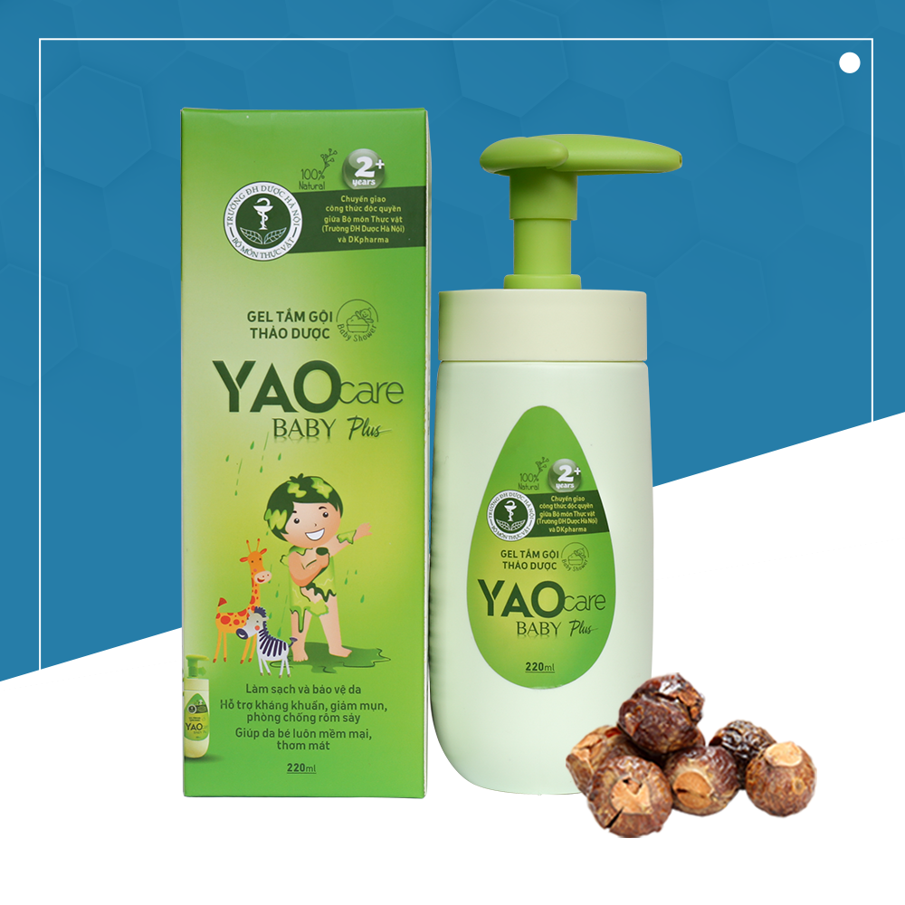 Combo 2 chai Gel tắm thảo dược Yaocare Baby Plus 220ml DK Pharma