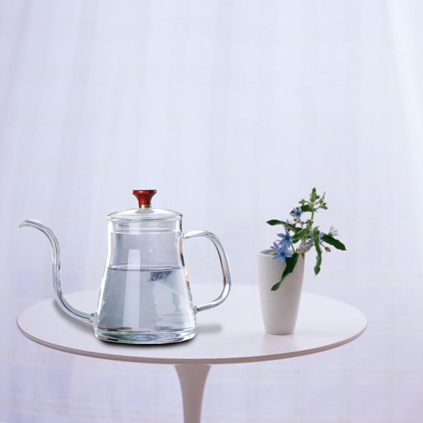 Glass Tea Pour Over Kettle Premium Grade with Lid for Drip Coffee Hand-Made Coffee and Tea Brewing