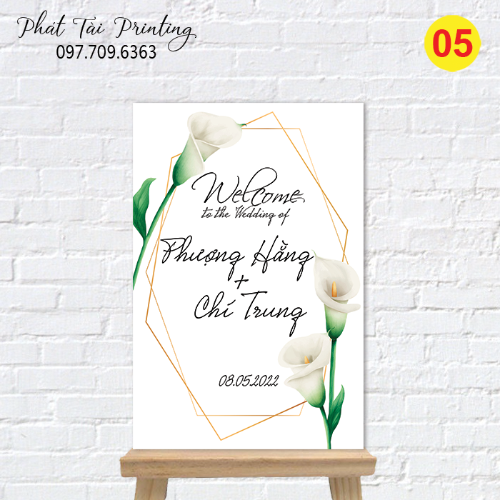 Bảng Welcome trang trí đám cưới MS 05