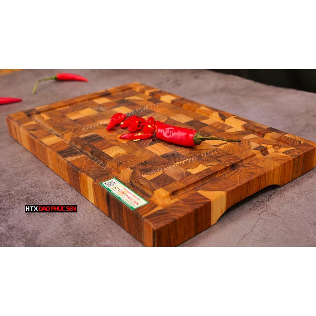 Thớt Gỗ Teak Cao Cấp - Cắt Thái, Trang Trí - 30x20x2,5cm - DC01 | HTX DAO PHÚC SEN