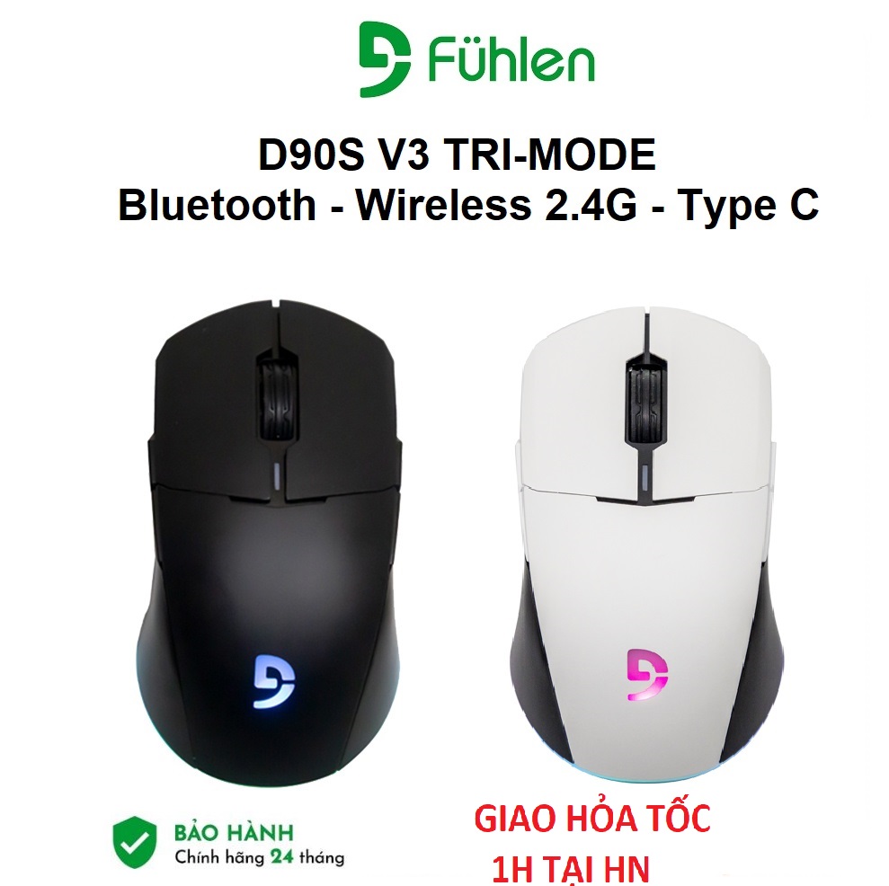 Chuột Không Dây Gaming Fuhlen D90S V3 Tri-Mode ( Hỗ trợ kết nối Bluetooth/ Wireless 2.4G/ TypeC) - Bản Nâng Cấp Của D90S - Hàng Chính Hãng