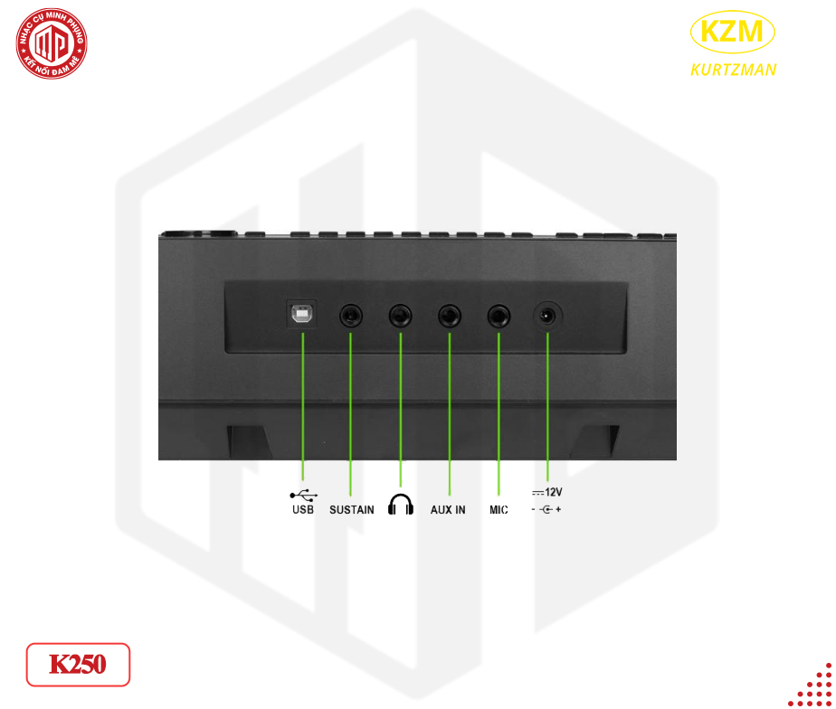 Đàn Organ điện tử/ Portable Keyboard - Kzm Kurtzman K250 - Perfect for Learning & Performing - Màu đen (BL) - Hàng chính hãng