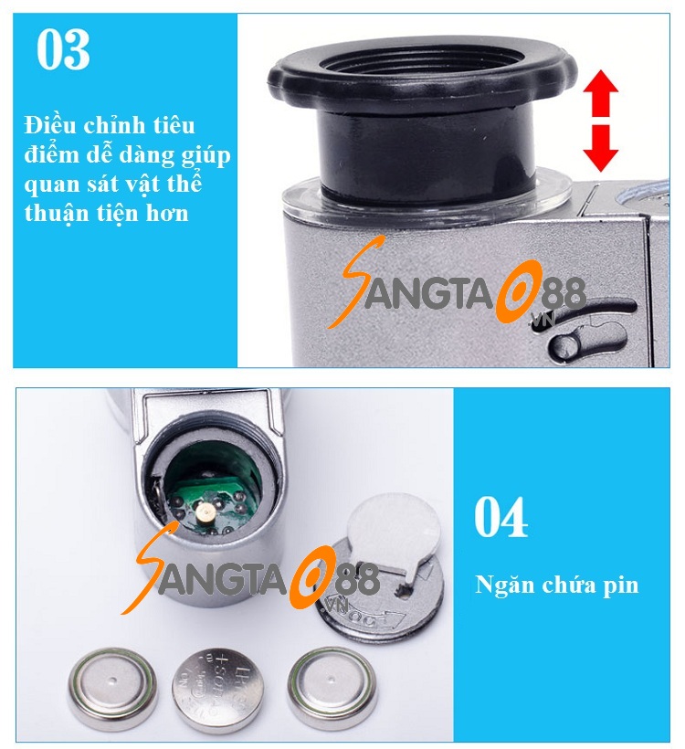 Kính lúp 65x hỗ trợ soi mẫu vật kẹp điện thoại thông minh cao cấp