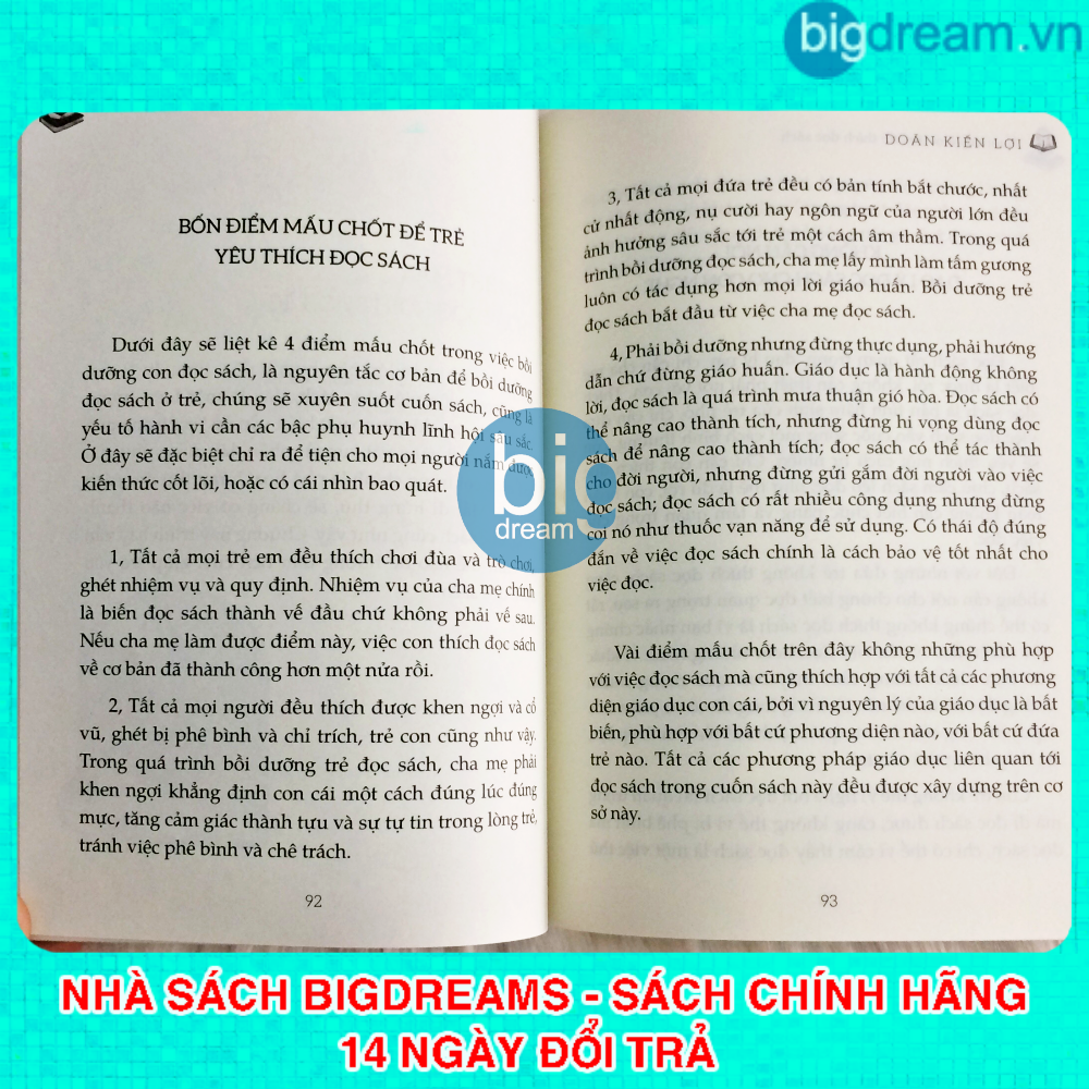 Nuôi dạy một đứa trẻ thích đọc sách - Phát triển trí tuệ và nhân cách cho bé