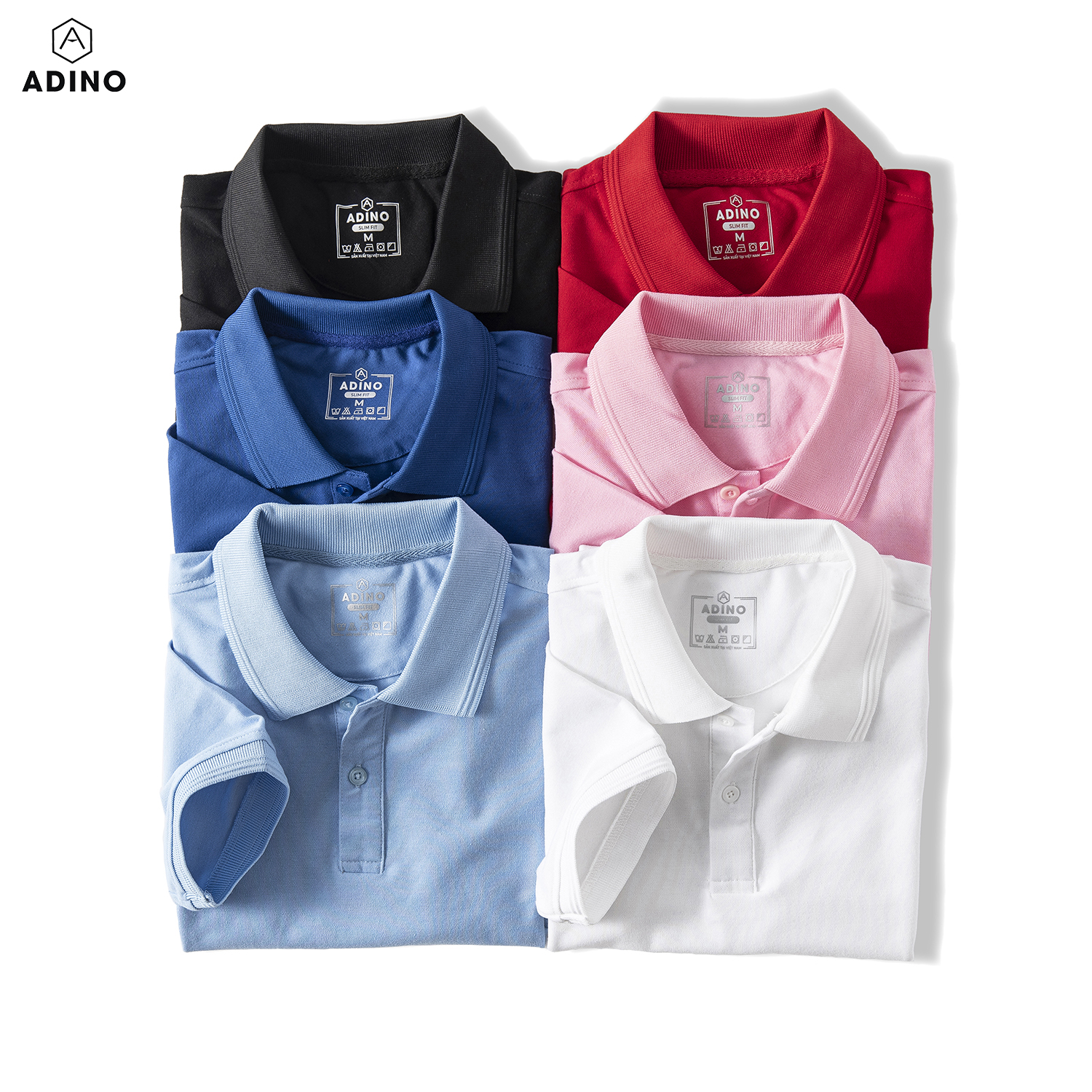 Áo polo nam màu xanh bích đậm phối viền chìm ADINO vải cotton polyester mềm dáng slimfit công sở trẻ trung năng động AP83