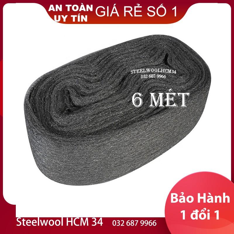 Bùi nhùi thép cuộn 6 Mét +Tặng kèm dây quay