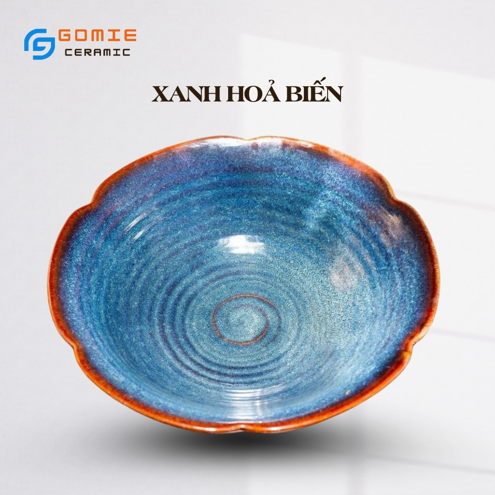 Bát Tô Loe Viền Hoa Xanh Hoả Biến - Bát Tô Loe - Bát Tô Viền Hoa Xanh Đẳng Cấp D21xC9cm