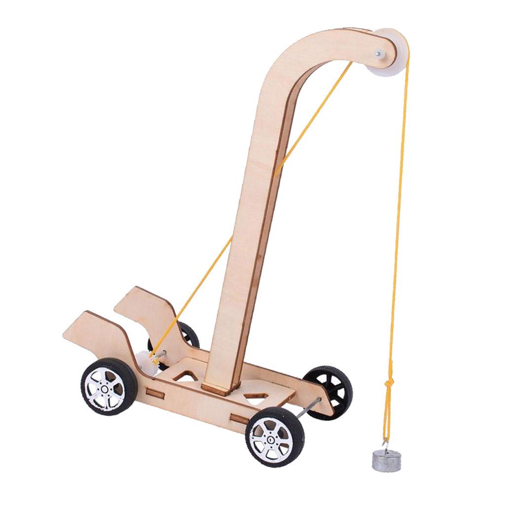 MÔ HÌNH NHÀ Gỗ DIY Khoa Học Giáo Dục Trọng Lực Xe Đồ Chơi Thử Nghiệm Bộ Dụng Cụ dùng cho Trẻ Em