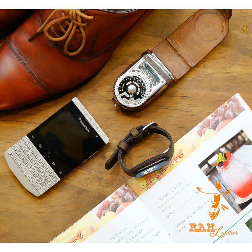 DÂY ĐỒNG HỒ CHO MIBAND 4 VÀ MIBAND 3 VER2 - DA BÒ NÂU ĐẤT