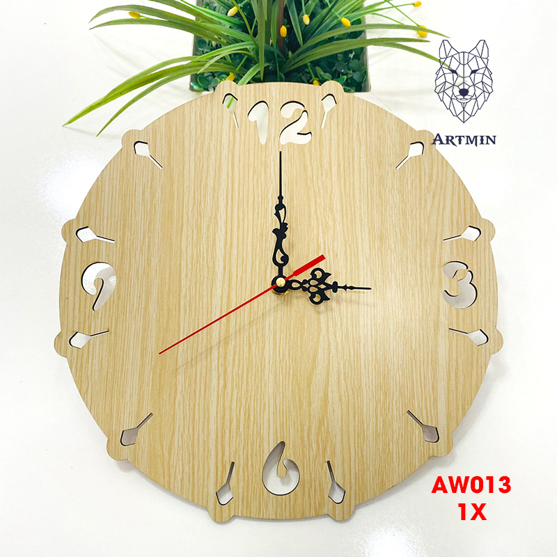 AW013 - Đồng Hồ Gỗ Treo Tường – Décor Trang Trí Cute