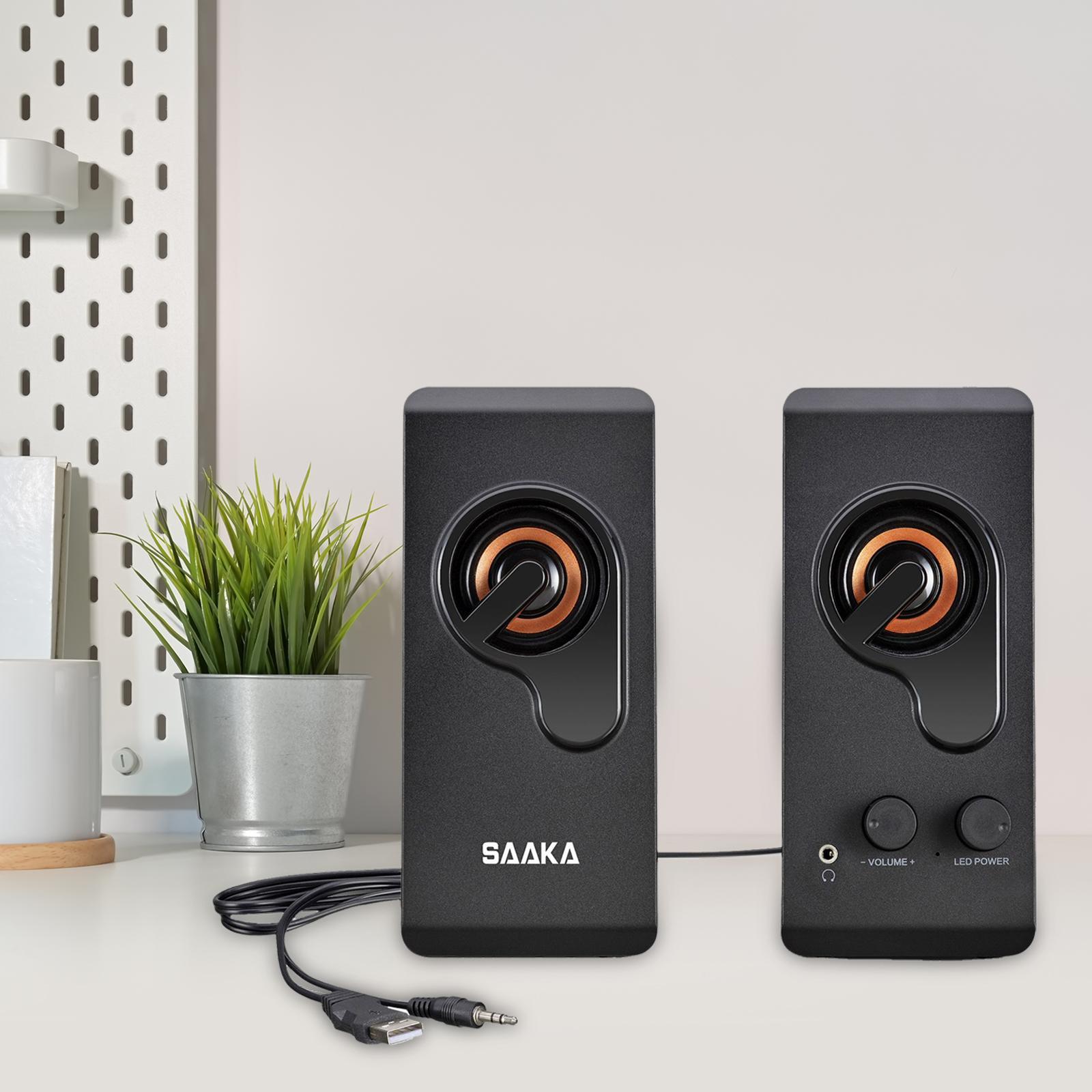 2 Pieces Desktop Table Speaker Computer Speakers for Multimedia Monitor Home Travel