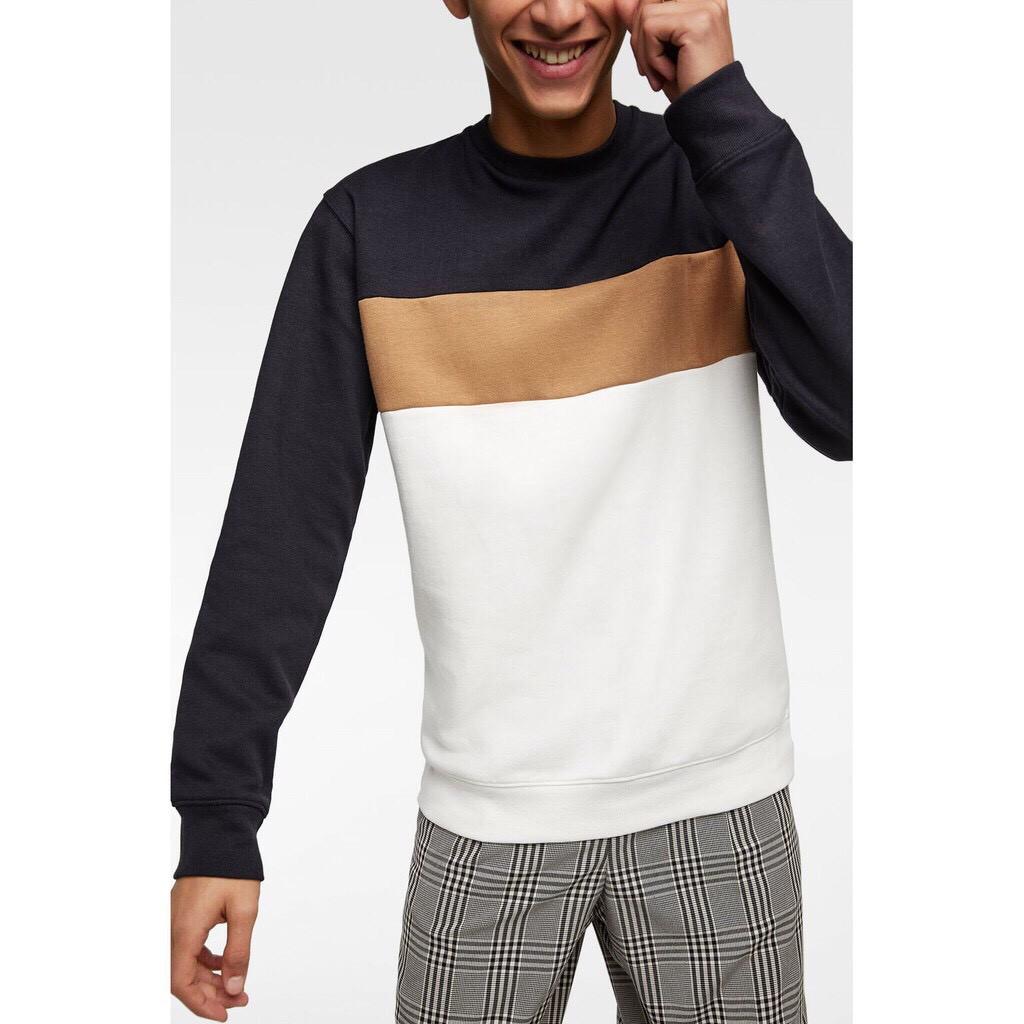 Áo thun sweater phối 3 màu ZR_Fox unisex