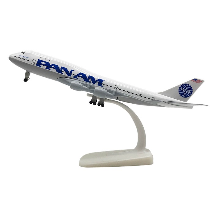 Mô hình máy bay tĩnh PAN AM  B747 20cm có bánh xe