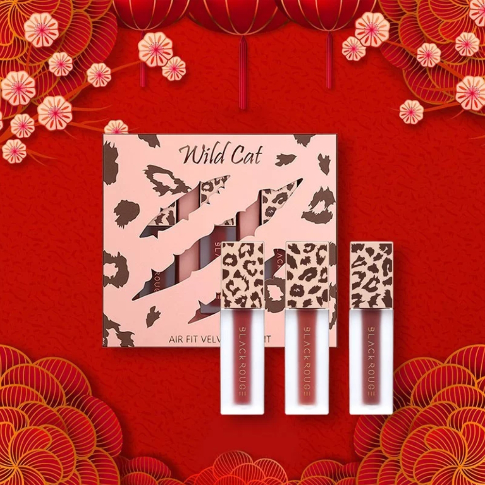 Set 3 Son Kem Lì BLACK ROUGE Wild Cat Air Fit Velvet Mini Kit - M07 Casual Cat - M08 Cozy Cat - M09 Poison Cat - Hàn Quốc