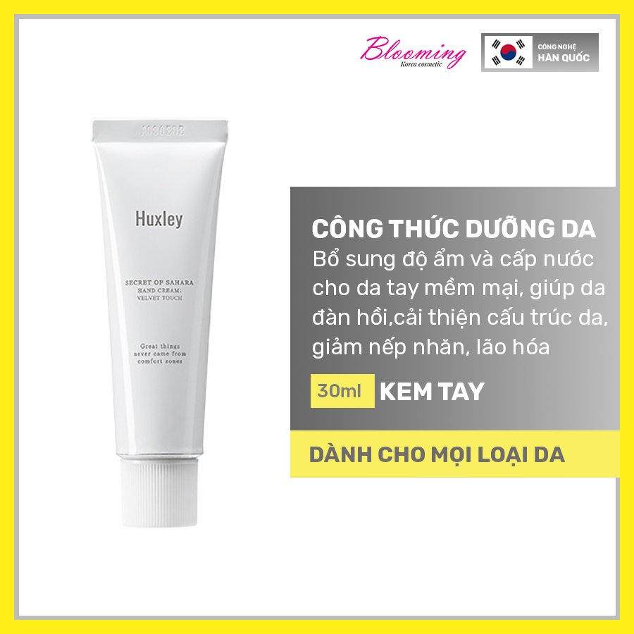 Kem dưỡng da tay mềm mịn, chống lão hoá Huxley Hand Cream Velvet Touch 30ml