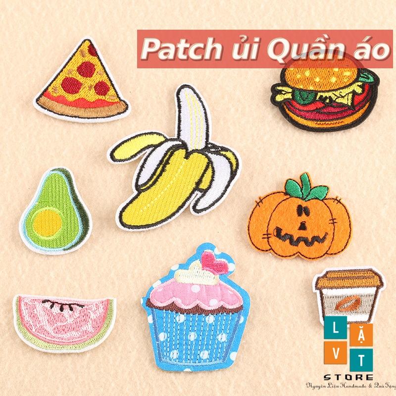 Sticker, Logo Patch Ủi Quần Áo ủi mang chủ đề đồ ăn nhanh, trai cây, trang trí cá tính, miếng vá quần áo