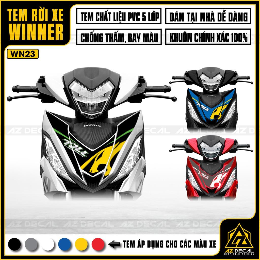 Tem Rời Dán Xe Winner V1 / 150 Mẫu Toll | WN23 | Decal Chế Xe Máy Chất Liệu PVC Cao Cấp - Xanh Lá Đen