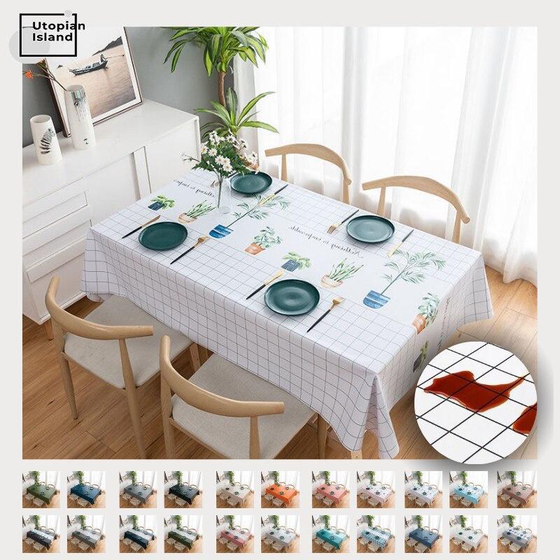 Oilcloth For Table Kitchen Table Cover Black Table Cloth Waterproof PVC Stain Table Cloth Set Rectangular Tablecloths For Table
